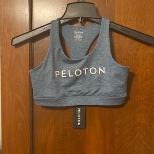 Brand new Peloton heathered teal strappy sports bra 😍😍😍